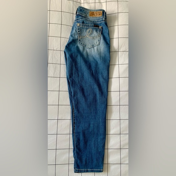 Distressed Seven Blue Women's Jeans - Picture 3 of 7